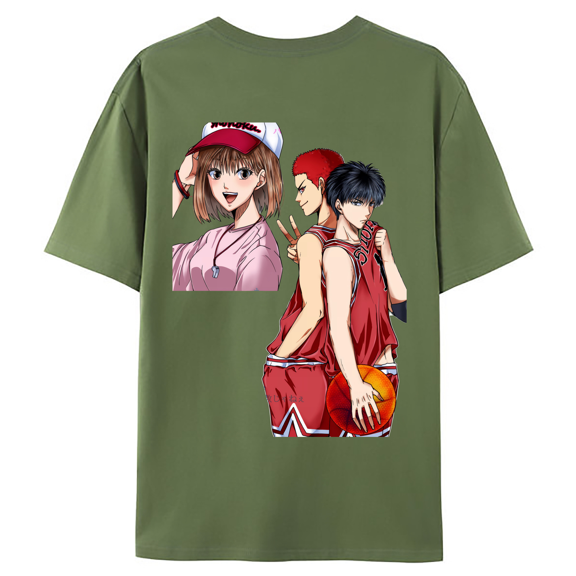 （画像用） SLAM DUNK／スラムダンク 綿100％ メンズ半袖Tシャツ（バックプリント） 通気性